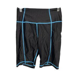 Halfheart Pull On Cycling Shorts Womens Large Black Blue Bike Athleisure Gym NEW